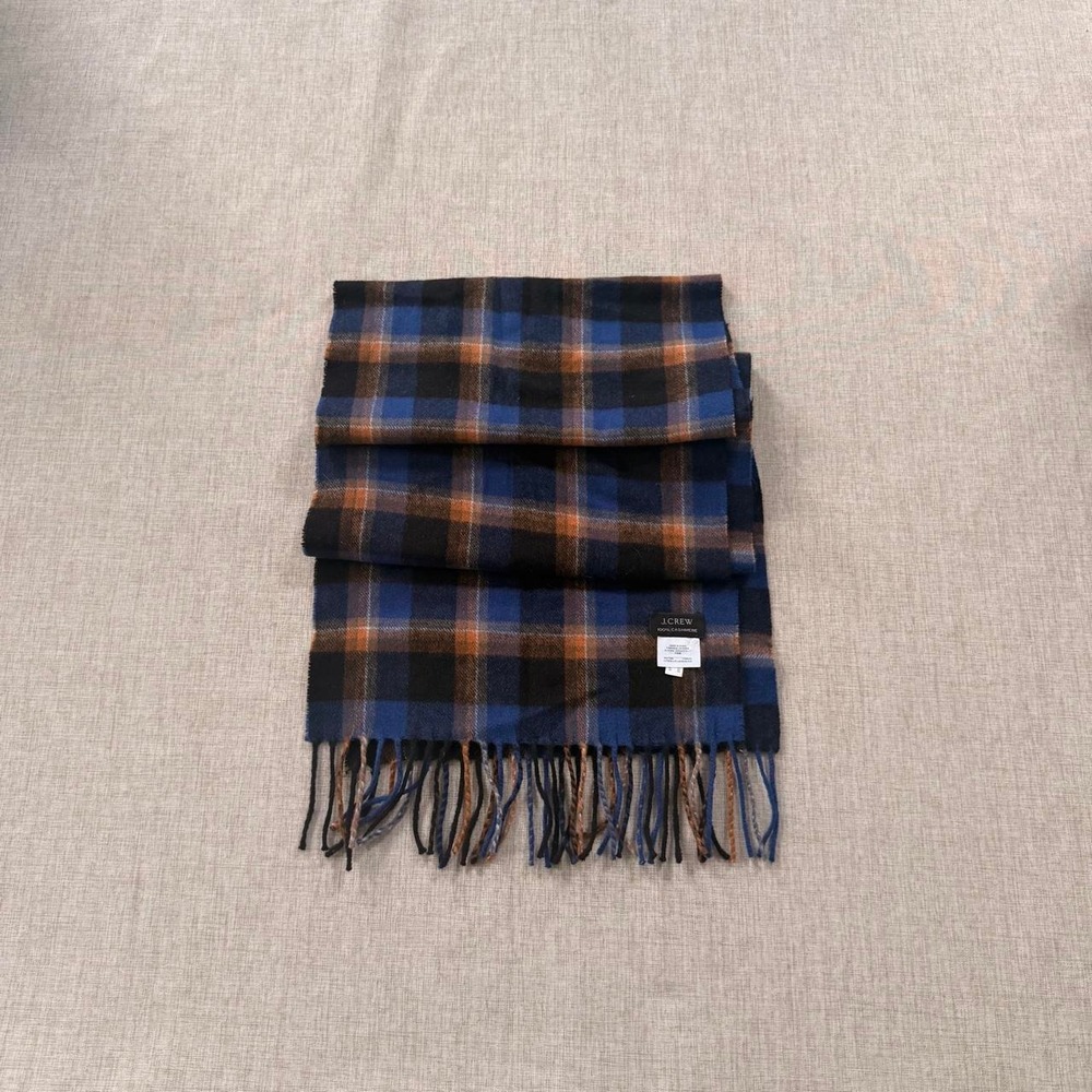 J. crew 100% Cashmere Plaid Scarf prep academia heritage Americana collegiate